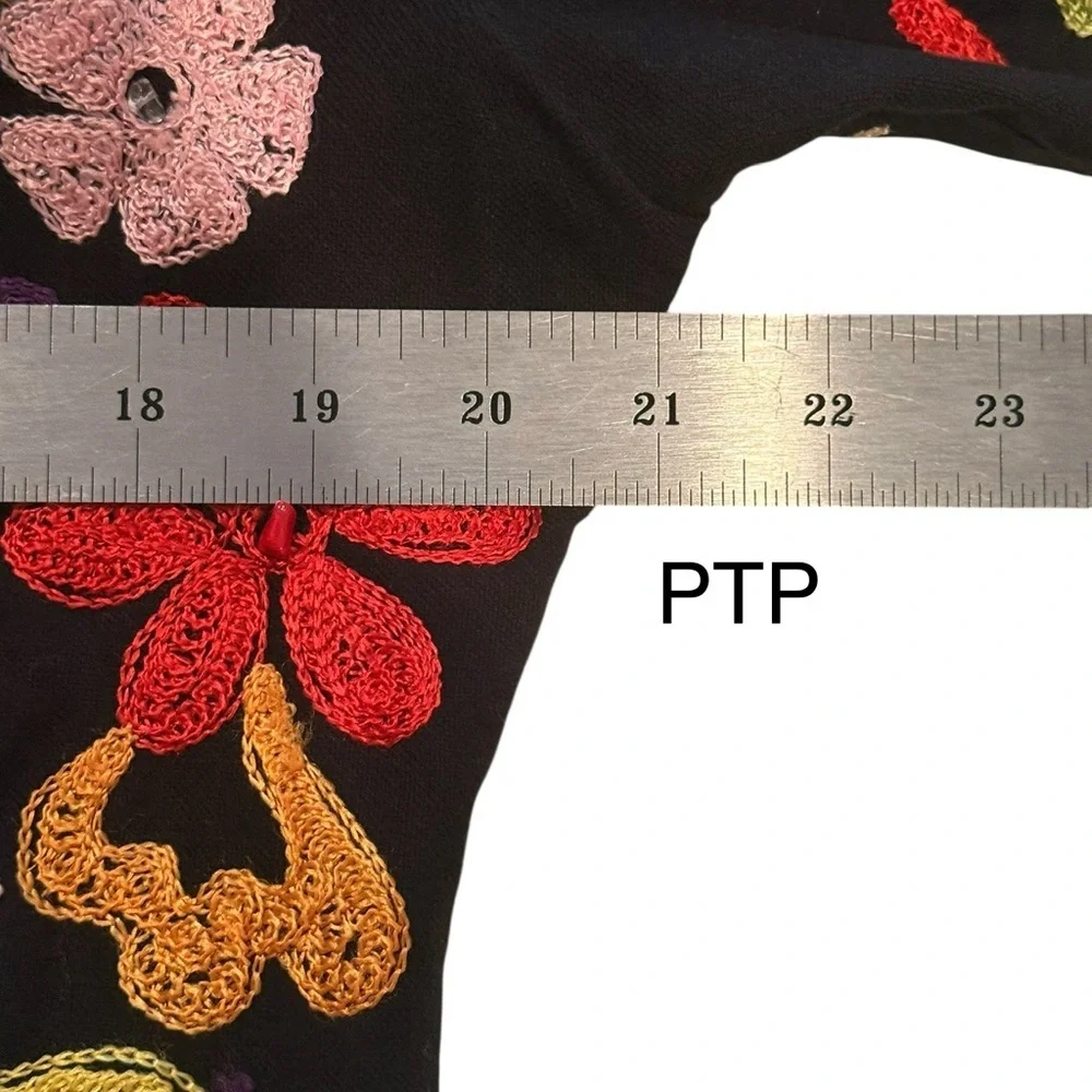 ANAGE Embroidered Floral Cotton Jacket Shirt | Size M